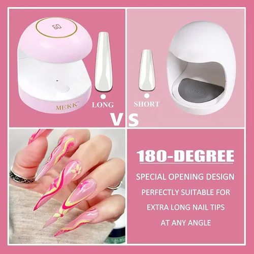 Lámpara Uv Led Para Uñas Mekk 18w Mini Portátil Rosa