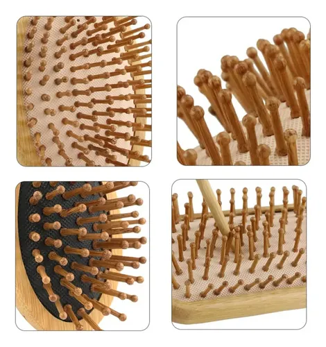 Kit De Cepillo Y Peine De Bambú Antifrizz X, 6 Piezas