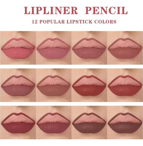 Juego De 12 Lápices Delineadores De Labios Katiluxiya