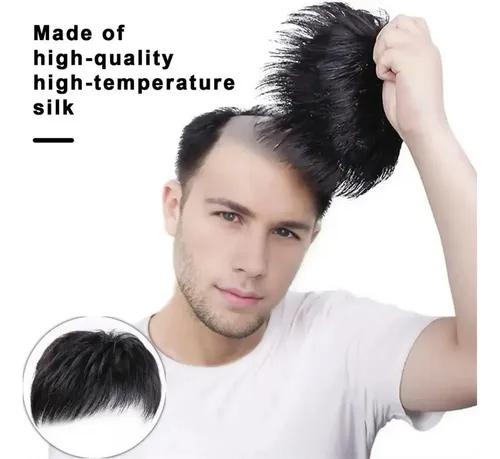 Peluca Corta Lisa Con Flequillo Para Hombre