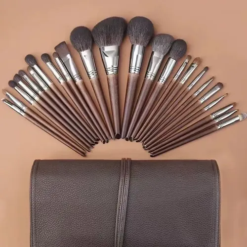 24 Piezas Set De Pinceles De Maquillaje Sombras Rubor Base