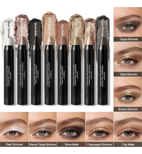 Conjunto Evanora 8 Lápices Sombra De Ojos Mate Y Brillo