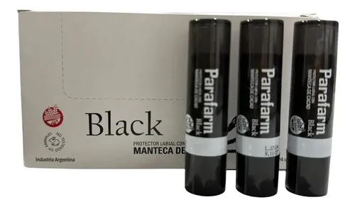 Manteca De Cacao Parafarm X3 Black Balsamo Labial Sin Tacc