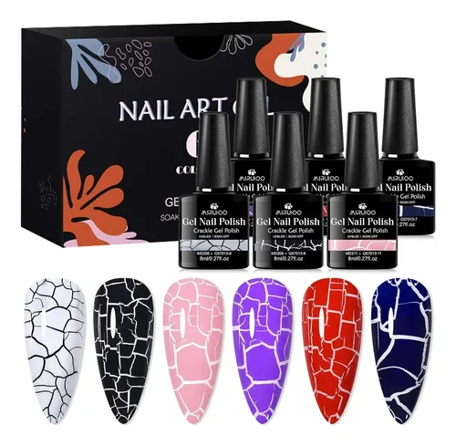 Set Gel Crackle 6 Piezas Msruioo