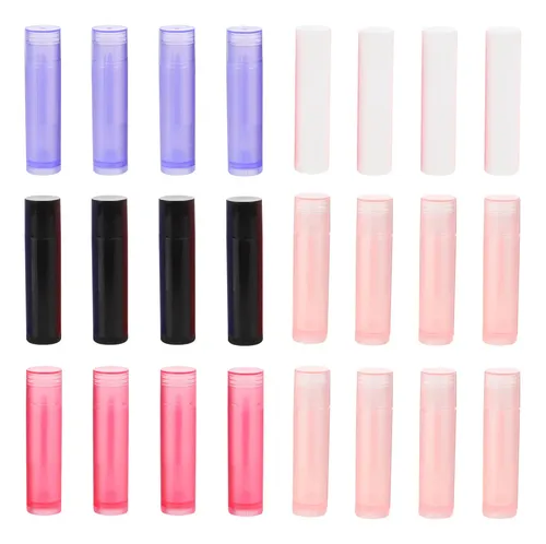50 Tubos Vacíos Redondos Reutilizables Para Bálsamo Labial