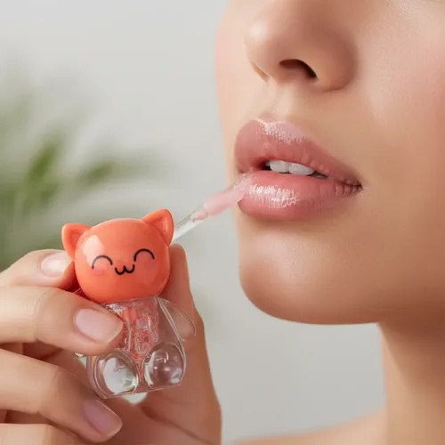 Labial Lip Gloss Hidratante Forma De Gatito Lip Oil Pink 21