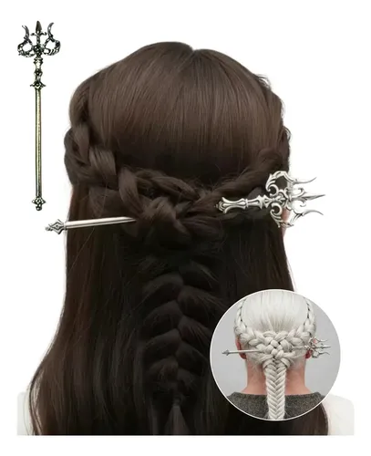 Palito Tridente Metal 15cm Palillo, Moda Look Estilo Unicas