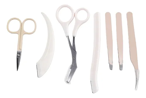 Kit De Viaje For Cejas, 7 Piezas, Recortadora, Portátil Y .