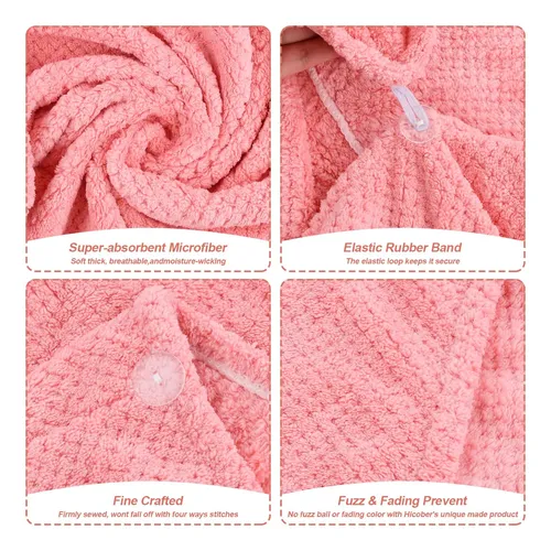 Toalla Microfibra Para Cabello 3 Pack, Gorro De Baño Ultra
