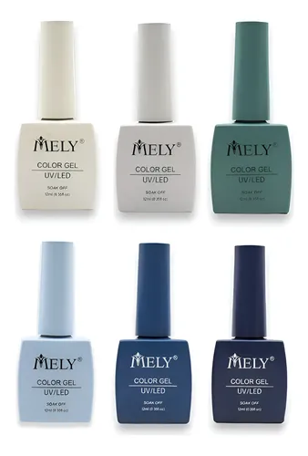 Kit X6 Esmaltes Semipermanentes Gel Uv Mely Color A Elección