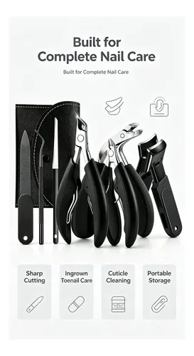 ·kit Cortaúñas De 7 Piezas De Alta Resistencia Con Funda De