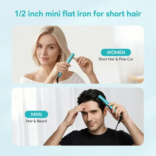 Plancha De Pelo Mini Terviiix De Cerámica De 1,3 Cm, Doble V