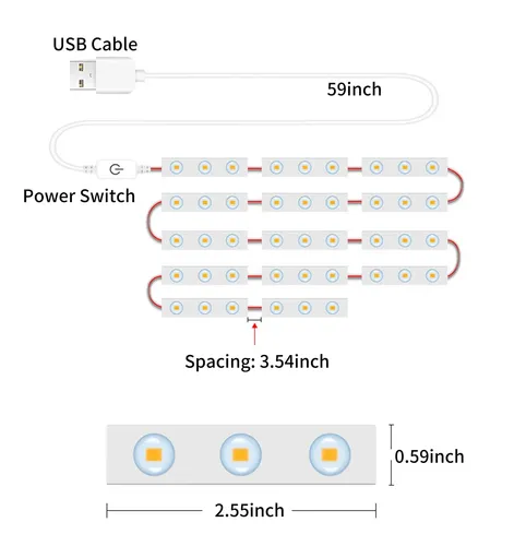 Lámpara Cadena Cable Espejo Espejo Luces Tira Led Baño