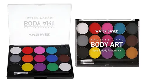 =2 Cajas De 15 Colores No Tóxicos Para Rostro Y Paleta De Ti