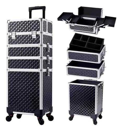 Maletin Desmontable Maquillaje 4 En 1 Profesional Carro Negro Raitot