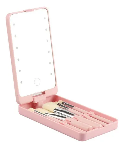 D Espejo De Maquillaje Con Luz Led, Brochas Cosméticas