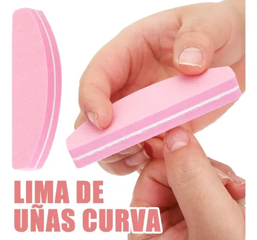 Kit 20 Limas Mini Esponja Para Uñas + 20 Cepillos