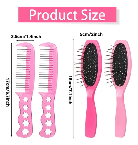 Cepillo De Pelo Luxejie Con Cerdas Metálicas Rosas Y Platead