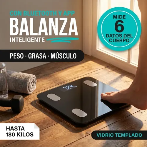 Bascula Corporal Bluetooth Con Sensores De Bioimpedancia