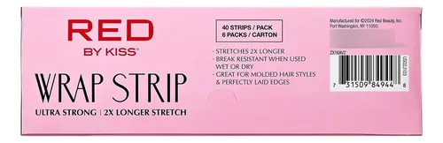 Tira Para Envolver El Cabello Roja De Red By Kiss Ultra Stro
