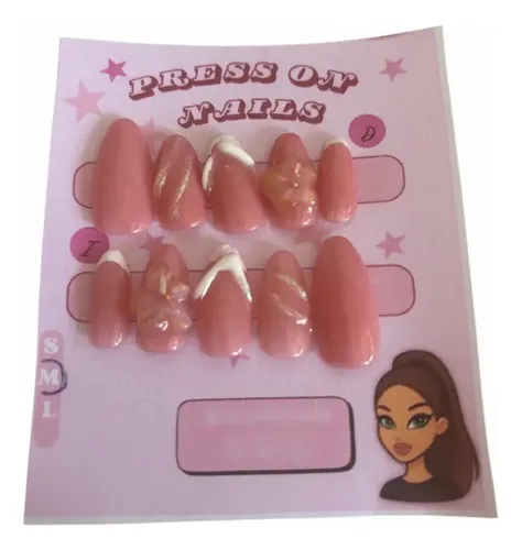 3×1 Press On Nails Modelos A Elección Y Talle Incluye Kit De Aplicación Oferta Imperdible Reutilizables