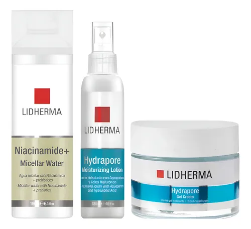 Rutina Skincare Piel Grasa Hialuronico Niacinamide Lidherma