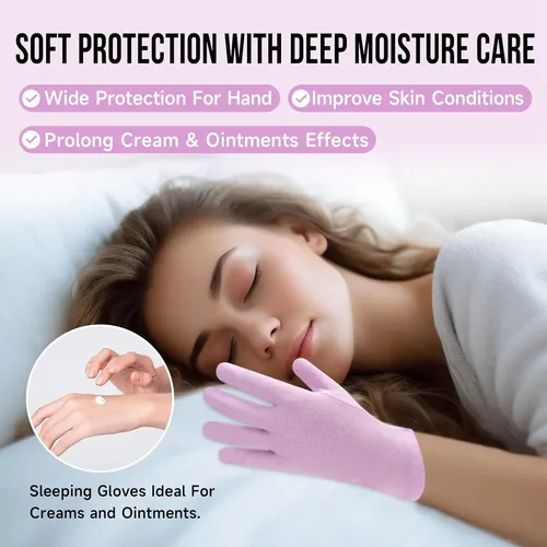 Guantes Algodón Morados Hidratantes Para Manos Secas 2 Pare