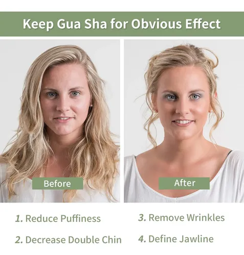 Herramientas Faciales Gua Sha Fuiyoocen, Jade Natural, Guash