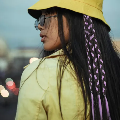 Extensión De Cabello Con Doble Cola De Caballo Morada
