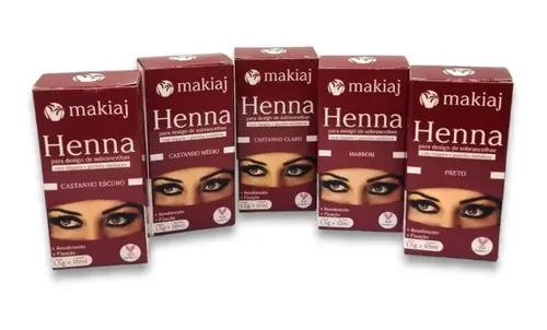 Henna Perfilador De Cejas Tinte Makiaj Brasil Tonos Color Castaño Medio