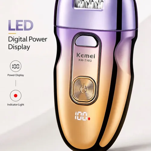 Depiladora Afeitadora Kemei Km7103 Mujer