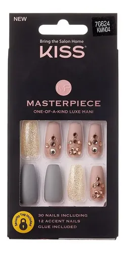 Uñas Kiss Glue-on Masterpiece Nails Originales Instantáneas