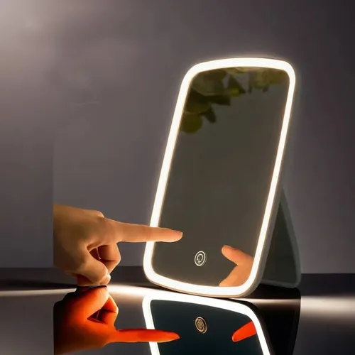 Espejo Luz Led Maquillaje Recargable 3 Colores Luz