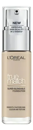 Base de maquillaje líquida L’Oréal Paris True Match Super-Bendable Base De Maquillaje True Match Super Blendable L’ Oréal Paris tono ivoire rose 1r – 30mL 30g