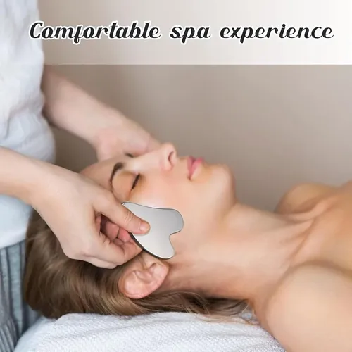 Raspador Gua Sha Acero Facial Y Corporal Color Plata