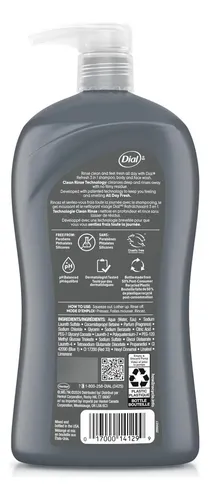 Jabón Facial Y Corporal 3 En 1 De Dial Men Hydro Fresh, 32 O