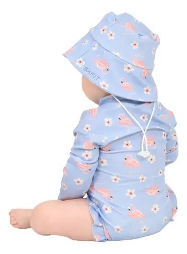 Malla Body + Gorro Bebé Enterito Proteccion Solar Uv Pileta