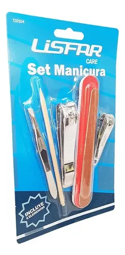 Set de Manicura Lisfar TZ0104 6 Piezas Incluye Cortauñas y Lima