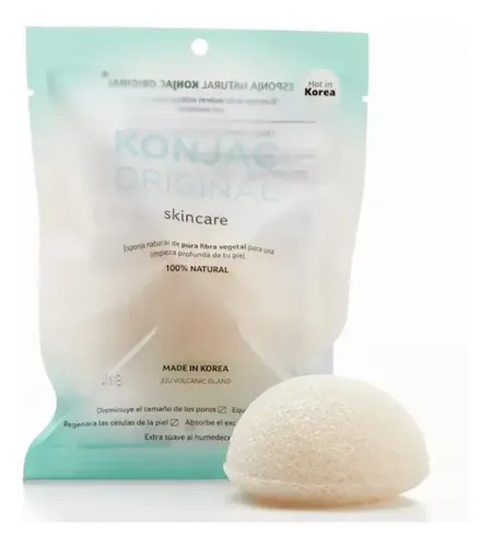 Konjac Esponja Facial Blanca De Pura Fibra Vegetal Natural