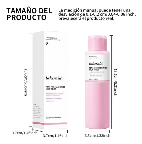 Tónico Facial Hidratante Niacinamida Rosa Y Pdrn .
