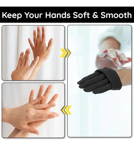 Guantes De Algodón Negros Hidratantes Para Noche 6 Pares