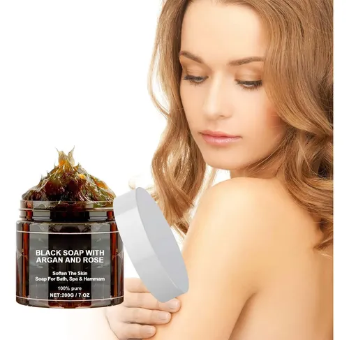 Exfoliante Corporal Marroquí En Barra De Jabón Negro Para .