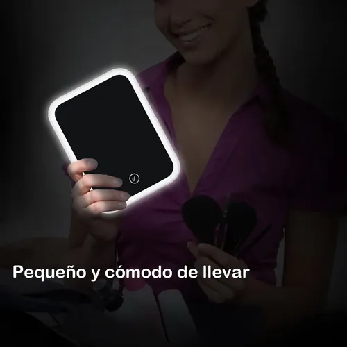 Espejo De Maquillaje Led De 3 Niveles Recargable Usb