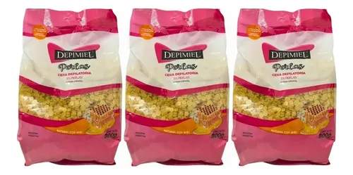 Kit X3 Ceras En Perlas Natural Para Depilar Depimiel 800g