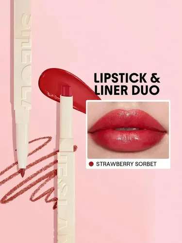 Glam 101 Sheer Lipstick Y Liner Duo Sheglam Color Strawberry Sorbet
