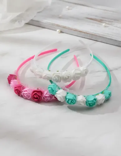 Vincha Nena Flores Color Infantil Accesorios Pelo Pack X 12