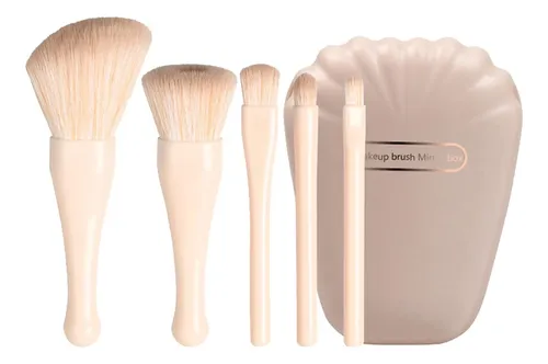 Juego De Herramientas De Pinceles De Maquillaje Con Beige