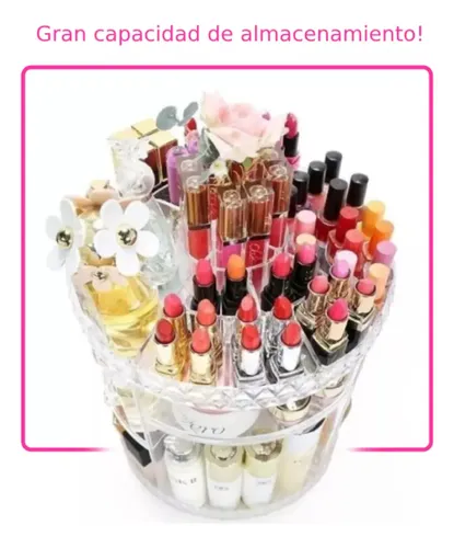 Organizador De Maquillajes Y Cosméticos Acrílico Giratorio