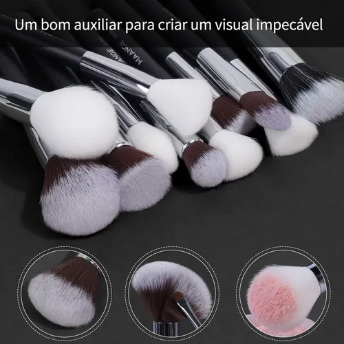 Kit De 30 Brochas De Maquillaje Profesionales Para Maquillaj Negro