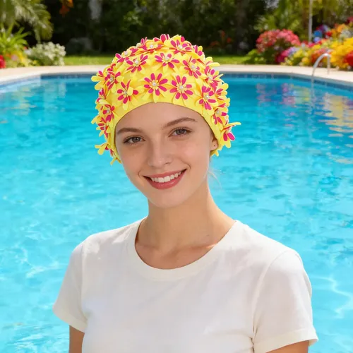 Gorro De Baño Floral Para Mujer – Vintage Flower Petal Swimm